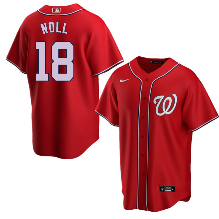 Nike Men #18 Jake Noll Washington Nationals Baseball Jerseys Sale-Red